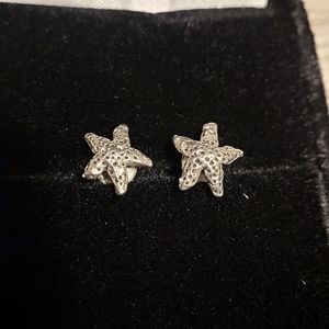Starfish Earrings Stud Earrings Sterling Silver 925 Detailed Silver